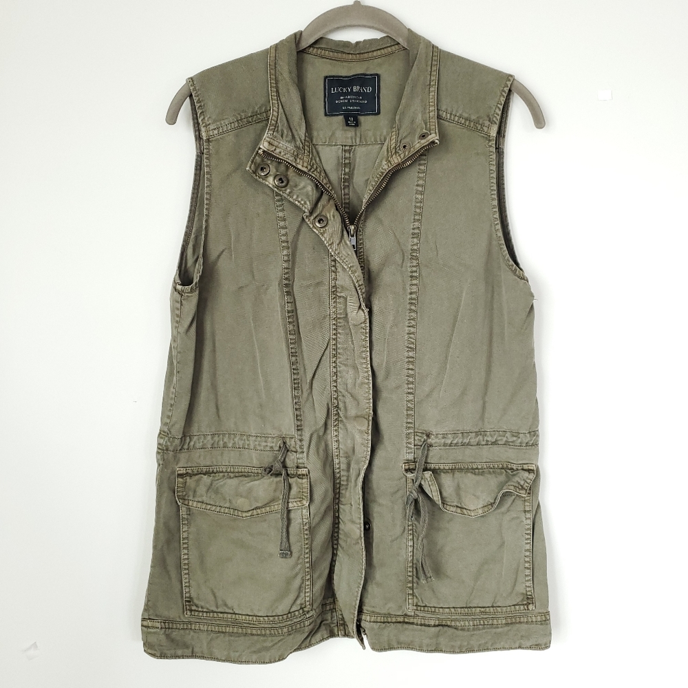 Lucky Brand Women's Utility Vest Army Green Size Medium